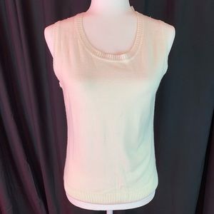 Stephanie Rogers white sleeveless sweater size L